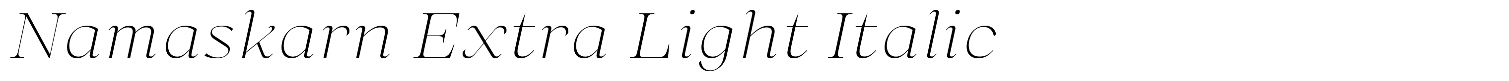 Namaskarn Extra Light Italic